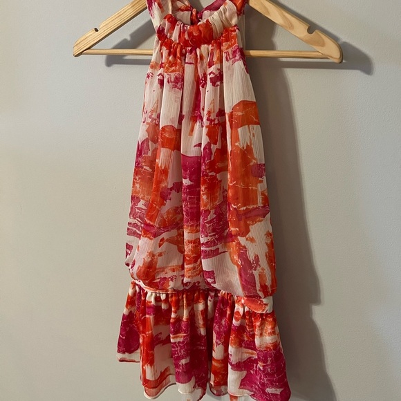 Mcginn Anthropologie Womens Chiffon Sleeveless High Neck Tie Blouse Top Size 2 - Picture 3 of 7